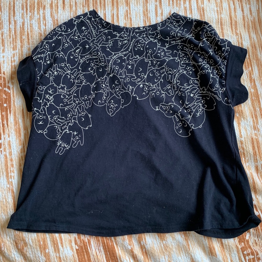 Navy Blue Rabbit Print Top - Picture 3 of 5